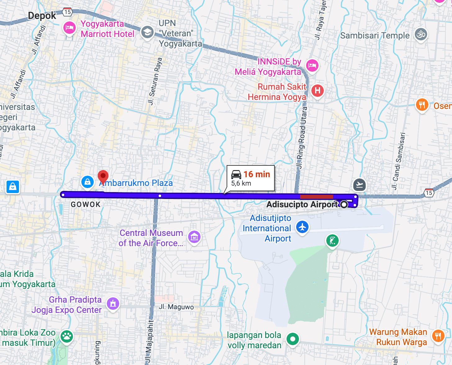 From Adisucipto Airport