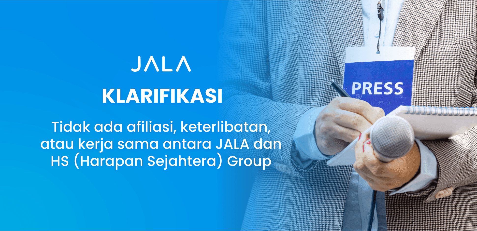 JALA (PT JALA Akuakultur Lestari Alamku) Mengklarifikasi Tidak Terlibat dengan HS (Harapan Sejahtera) Group